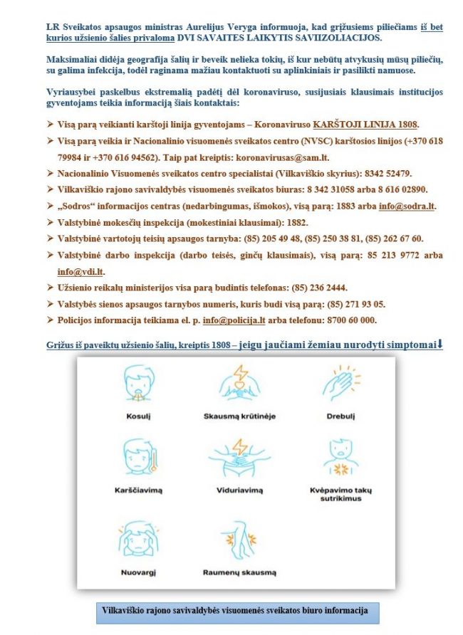 svarbi informacija
