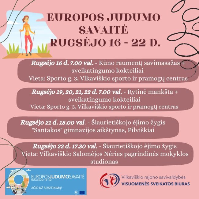 EUROPOS JUDUMO SAVAITĖ 2022