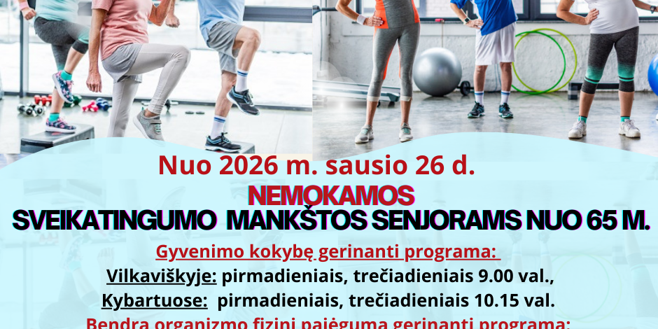 Sveikatingumo mankštos senjorams 2026 m.