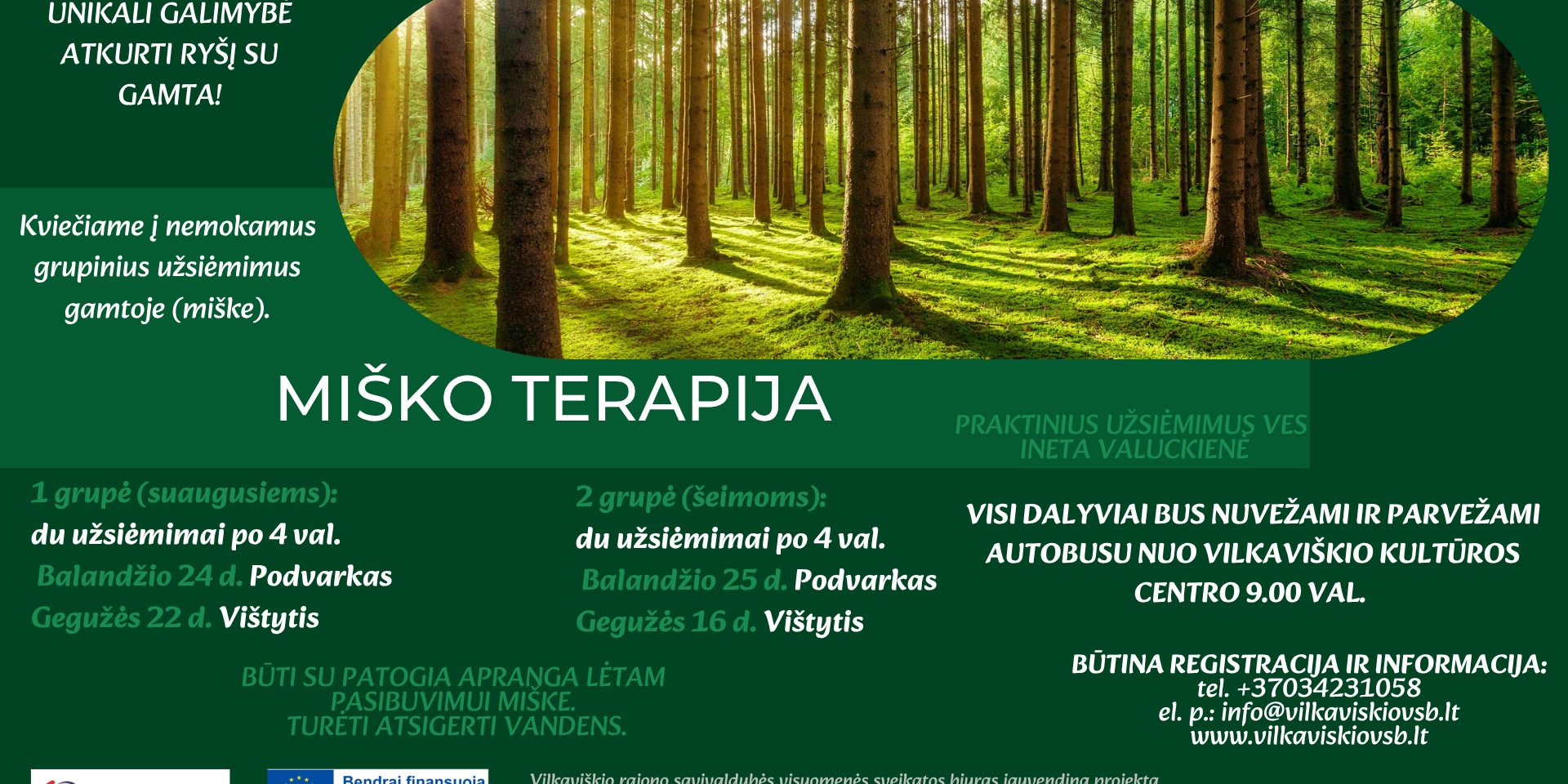 Miško terapija. Skelbimas